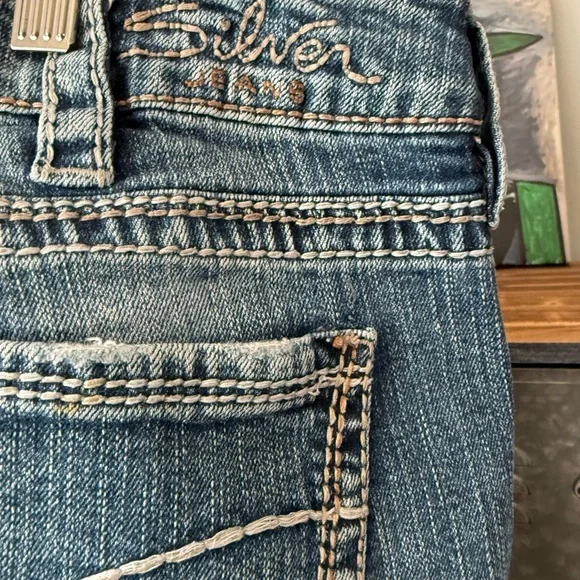 Silver Jeans Women's 30x 32 Eden Flare Leg in Classic Blue - Y2K | Well Worn In - Picture 7 of 11